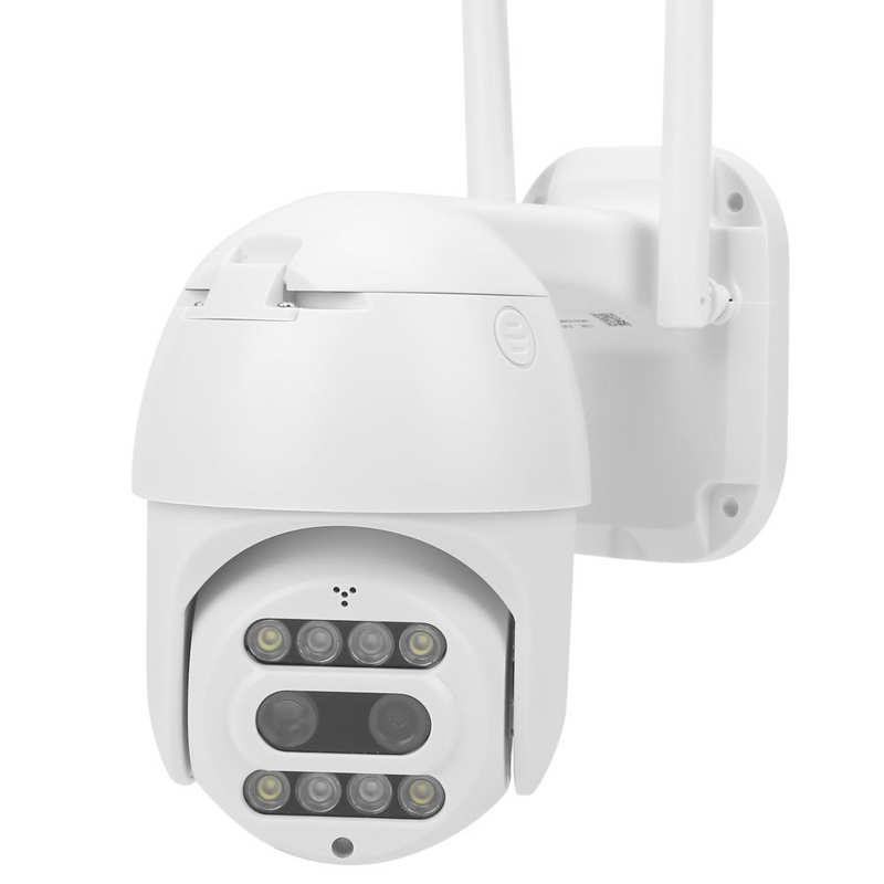 2‑Way Audio Camera 1080P WiFi Camera 8 Lights Dual Lens Motion Detection Full-Color Nigh IP66 Waterproof CCTV 100-240V