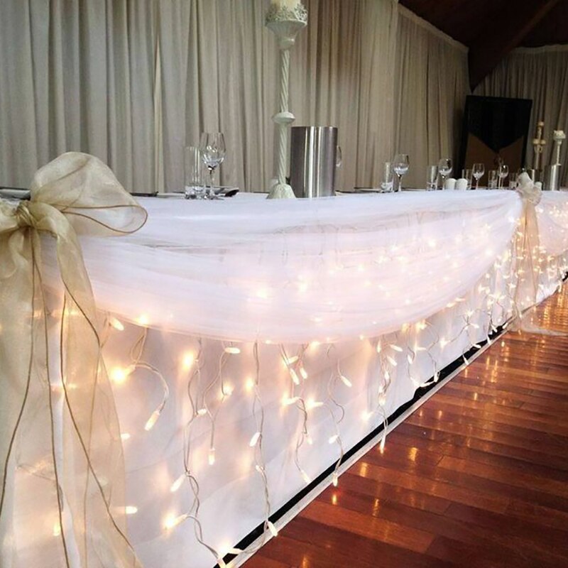 10M White Wedding Party Aisle Runner Rug Organza Fabric Bolt Sheer Table Swag DIY Event Stairs Bow Decoration