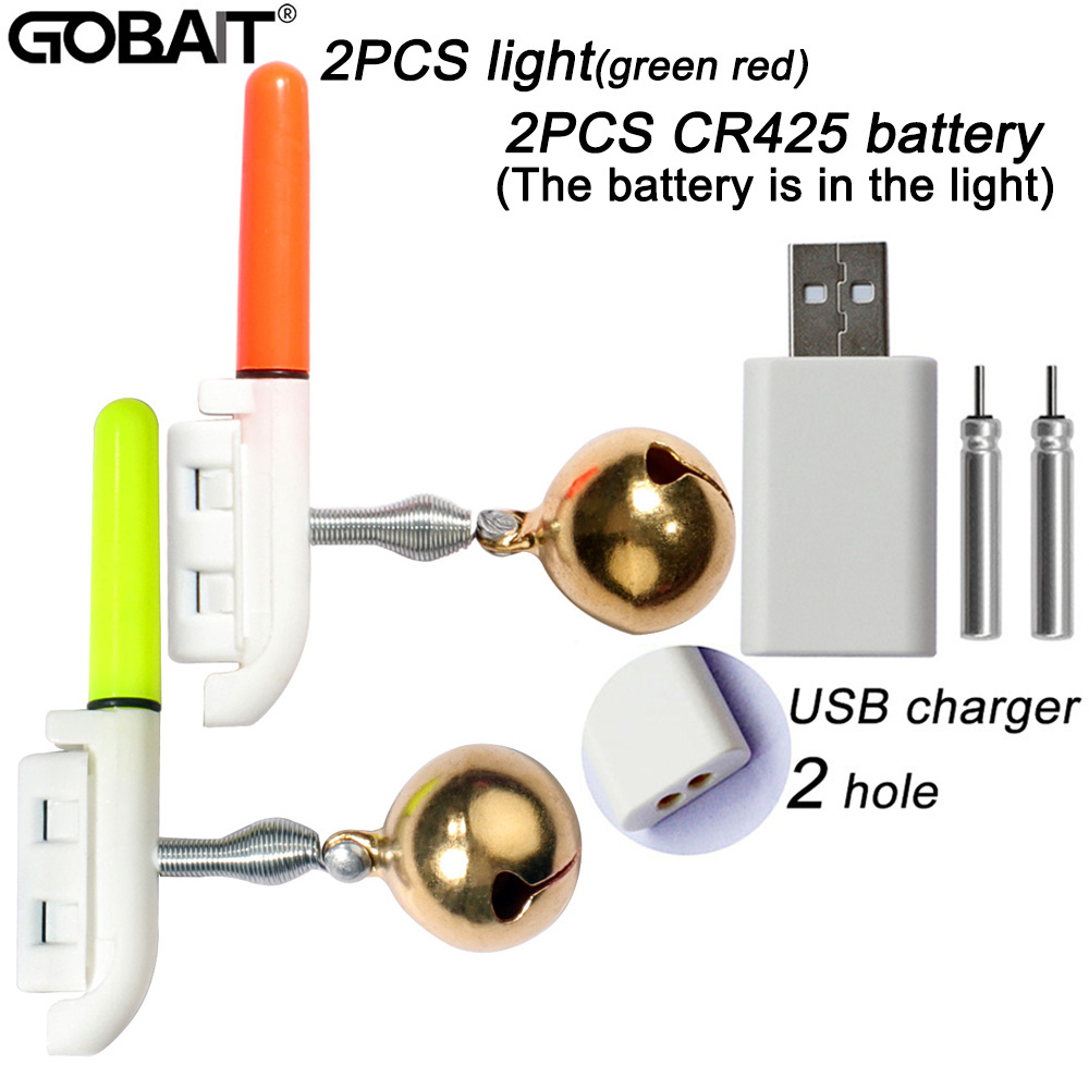 Sonnette d'alarme de morsure de poisson, chargeur USB CR425 3.6V, lampe à capteur de batterie, Kit d'outils de nuit lumineux, tige de Pesca, matériel lumineux, Flash LED