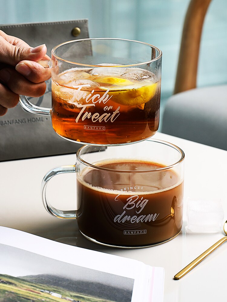 Brev glass kopp stort belte ta kopp kontor kopp dessert kopp havregryn frokost kopp glass kopp krystall vinglass