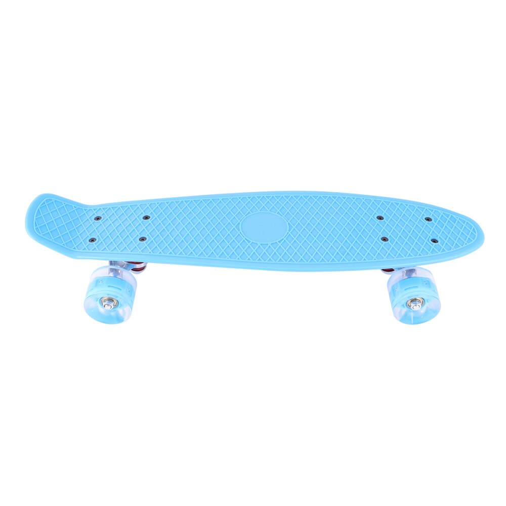 1Pc Four-Wheeled Scooter Flashing Wheel Skateboard Street Dancing Skateboard for Outdoor (Blue)