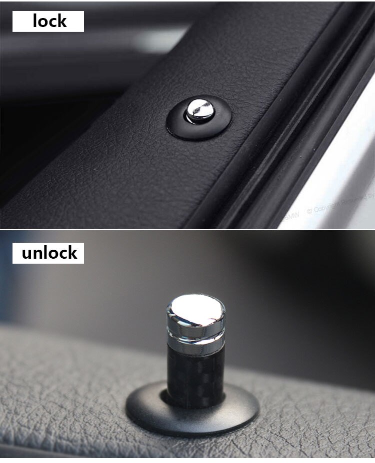 Carbon Fiber Bolt Door Lock Stick Pin Cap Case Car Accessories for Dodge Charger Ram 1500 Challenger Jeep Grand Cherokee Caravan