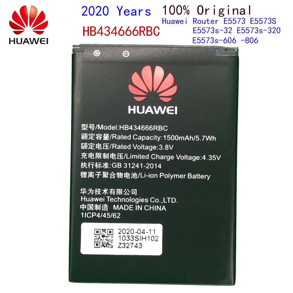 Nouvelle batterie de téléphone Huawei HB434666RBC pour Huawei E5573 E5573S E5573s-32 E5573s-320 E5573s-606 batterie de routeur E5573s-806