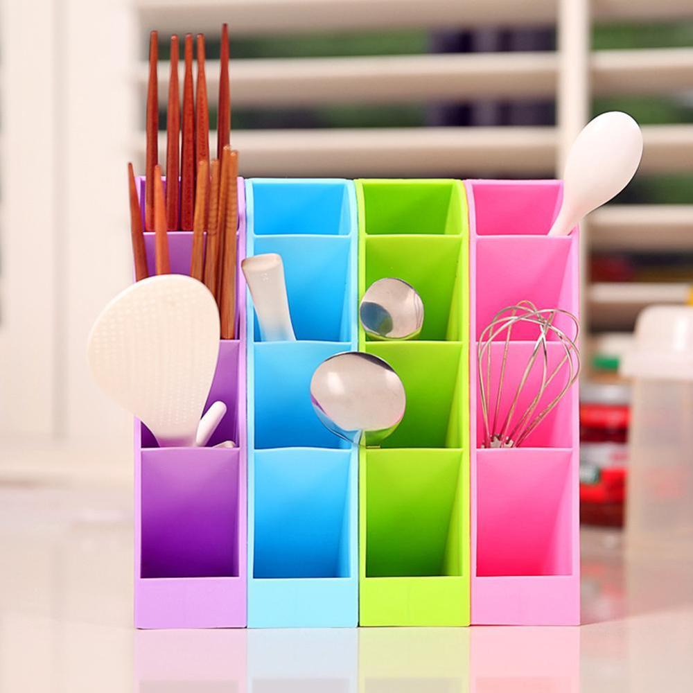 Plastic Office Desktop Storage Box Stationery Organizer Pen Container Holder Makeup Pencil Remote Control Case H4A7