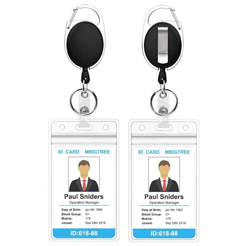 1 stks Intrekbare ID Badge Houder PU Leer Porte Bus Pass Case Cover Transparant Mannen vrouwen Bank Creditcardhouder kaarthouder