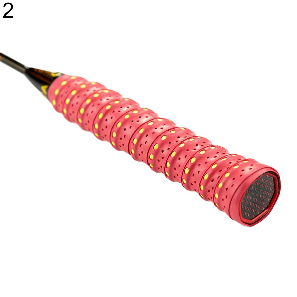 Ljus färg anti-halk racket över grepp roll tennis badminton handtag tejp ärm tennis racket ärm: Röd