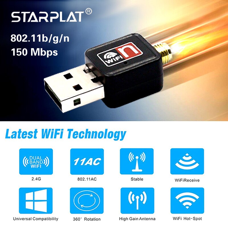 USB WiFi Adapter Mini Netwerkkaart 150mbps 2dBi Wi-Fi Adapter PC Wi-fi Antenne WiFi Dongle 2.4G USB ethernet WiFi Ontvanger geen CD