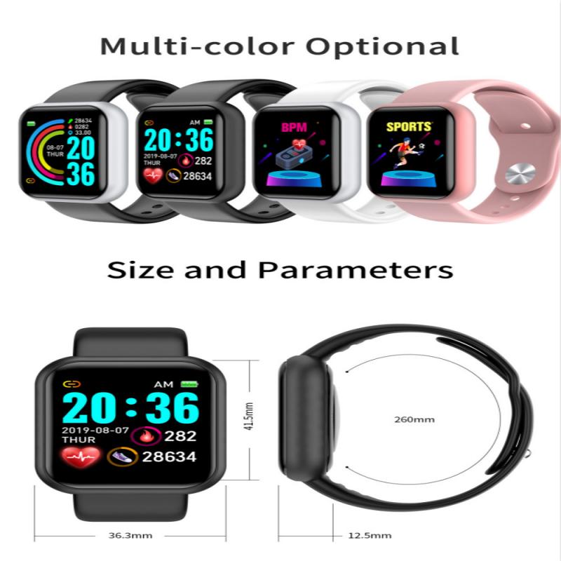 Smartwatch - Fitness Tracker - Heart Rate Monitor - Sleep Tracker - USB Charging - Android/iOS Compatible