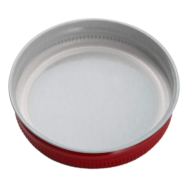 24 Packs Mason Jar Lids Regular Mouth Leak Proof Secure Mason Storage Solid Caps (Red)