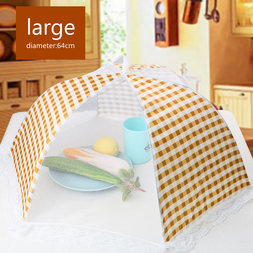 Mosquitera antimoscas plegable para cocina, tapas para comida, Estilo paraguas, accesorios de cocina: 18inch Brown