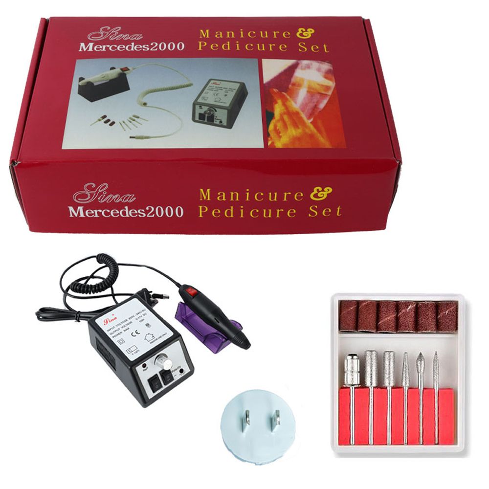 Máquina pulidora de uñas, aparato eléctrico para quitacutículas, pedicura, Mercedes 2000: black-US Plug-