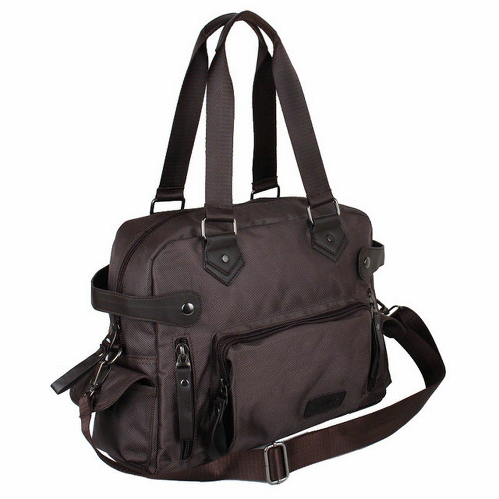 Men&#39;s Oxford Cloth Handbags Men&#39;s Shoulder Bags Crossbody Casual Travel Big Bags 896: coffee