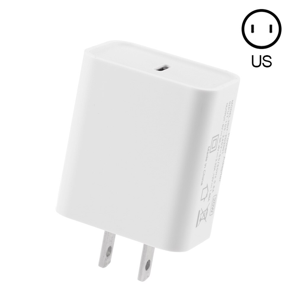 20W PD Schnelle USB C Wand Ladegerät Adapter 100-240V Typ C Lade Adapter Für iPhone 13 12 mini 13pro 11 Pro Max XS iPad Pro Air: Only 1 US Plug White