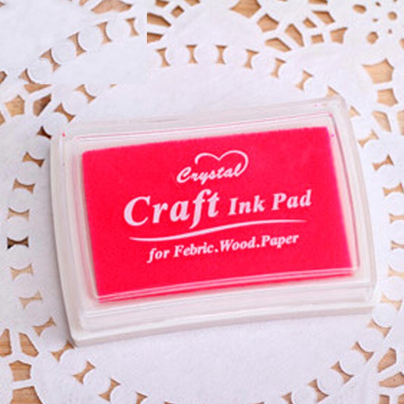 15 kleuren inktkussen rubber stempels stof hout papier scrapbooking inktkussen handgemaakt doe-het-zelf knutselen inktkussen op oliebasis vingerverf bruiloft: Roze