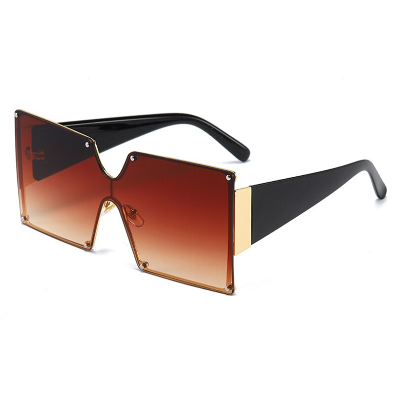 Maxjuli overdimensionerede solbriller metalstel firkantet luksusmærke kvinder spejl solbriller mænd uv store stel nuancer  cs8006: C5 tan