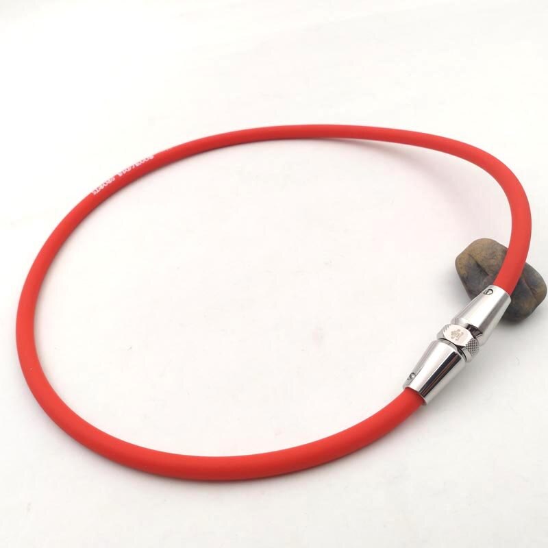 , de mode sport energie ketting, rvs gezondheid ketting Hoge negatieve ionen energie ketting: red / 50cm