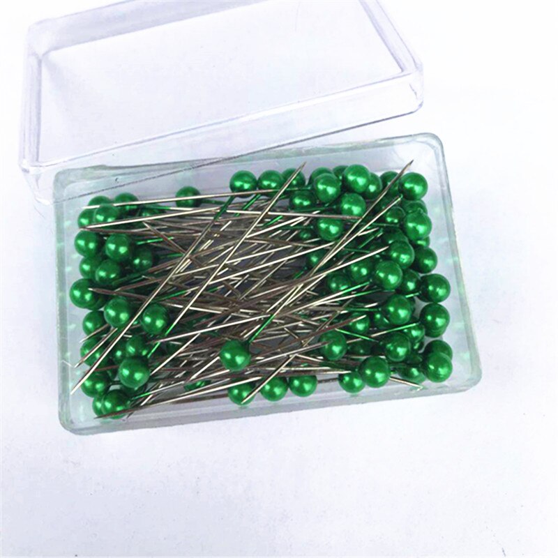 100Pcs/Box 40mm Colorful Round Pearl Head Needles Stitch Straight Push Sewing Pins For Dressmaking DIY Sewing Tools Positioning: 05