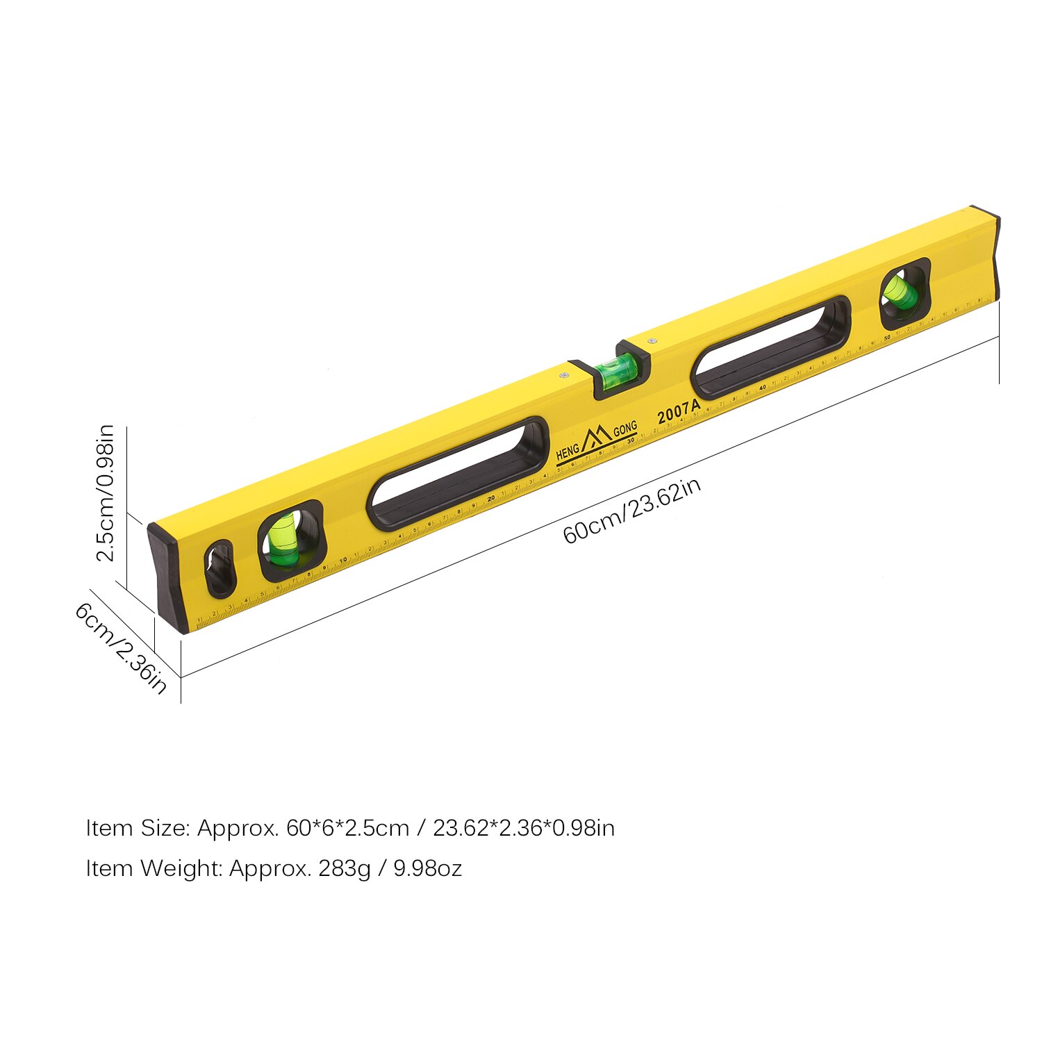 Waterpas 60cm - Aluminium Legering - Sterk Magnetisch - Hoge Precisie Meetinstrument