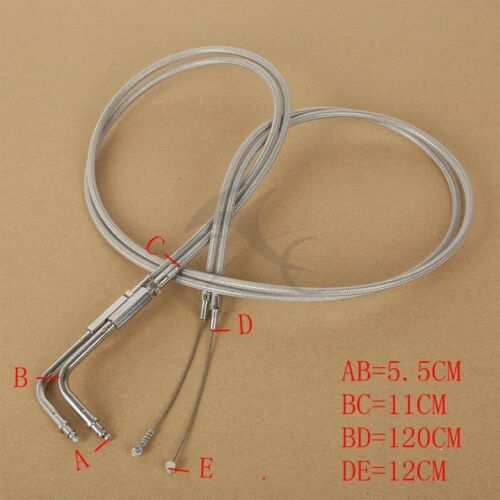 Motorcycle 48" 120CM Braided Throttle Cable For Harley Dyna Electra Glide Low Rider