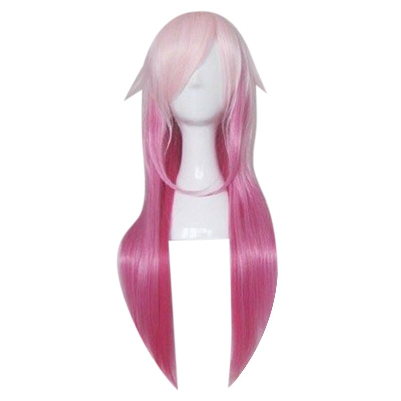 Hairjoy orange grøn lilla kostume fest cosplay paryk lang glat syntetisk hår parykker 15 farver tilgængelige: Lyserød hvid