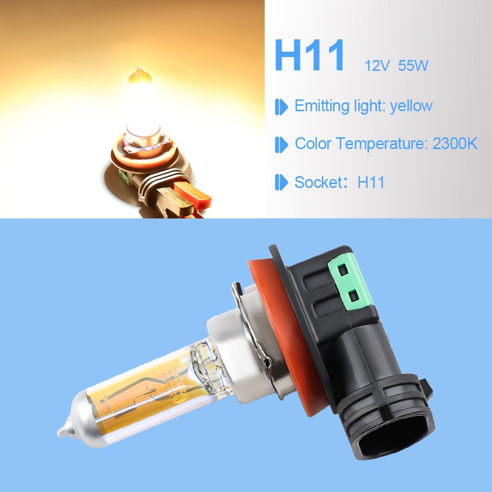 2PCS H11 12V 55W Auto Licht Super Helle Halogenlampen Auto Kopf Lampe Scheinwerfer Lampen Auto Halogen birne