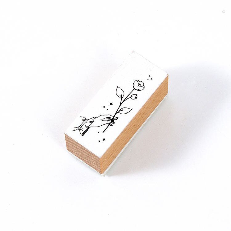 Vintage Girl Fingertip gestums estampillas estándar papelería diario flores sello de madera bricolaje sellos para álbum de recortes: songyiduohua