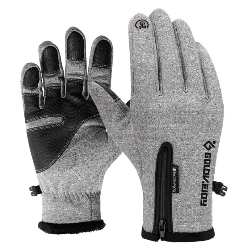 Winter ski handschoenen heren winddicht warm touchscreen snowboard handschoenen outdoor sport handschoenen dames: Grijs / M