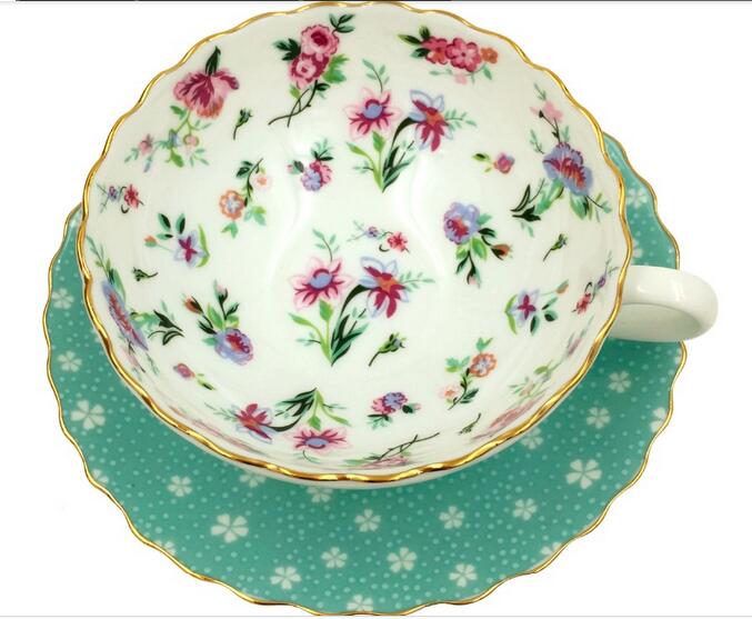 150 ml blå & blomster serie porcelæn kaffe & te sæt kopper og underkopper kvinders yndlingsmor