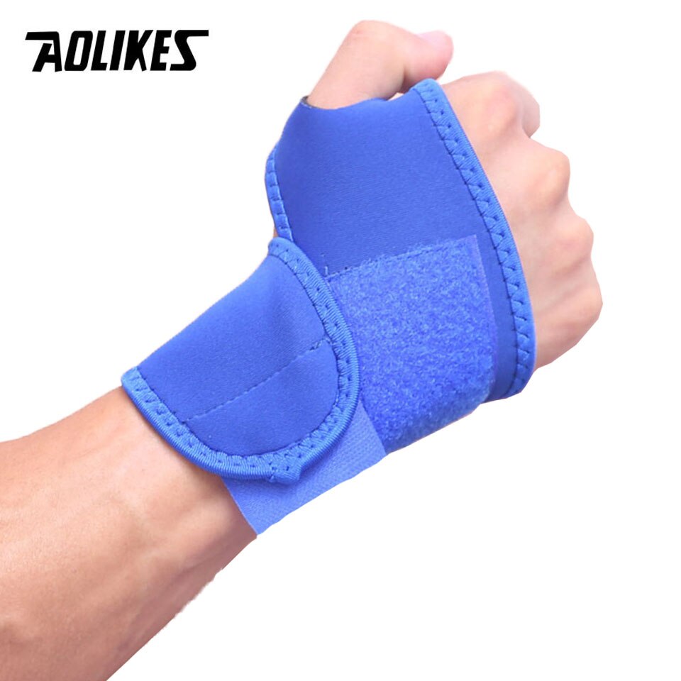 AOLIKES 1PCS Fitness Elastic Wristband Adjustable Sports Wrist Support Weight Lifting Support Band Open Wrist Rest: B-Blue-1Pcs