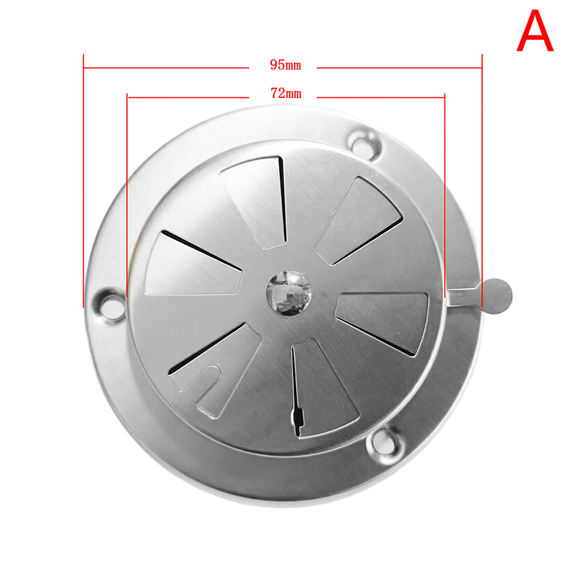 Adjustable Air Vent Grille Round Ducting Ventilation Grilles Cover BBQ Grill Smoker Exhaust Vent Stove: Light Grey