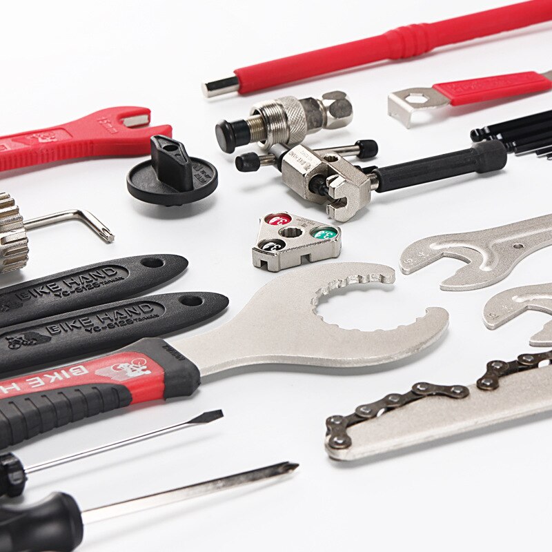 BIKE HAND Bicycle Maintenance Toolbox 18 in 1 Combination Suit YC-728 Multi-function Case Repair