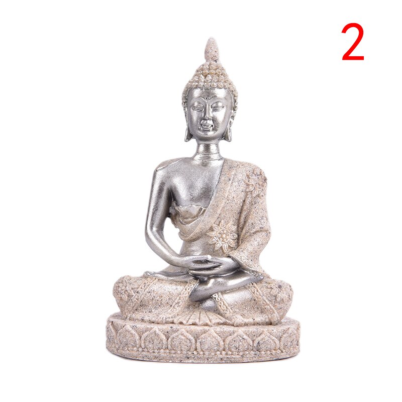 Buddha Statue Natur Sandstein Thailand Buddha Skulptur Hindu Fengshui Figur Meditation Miniatur Wohnkultur: N2