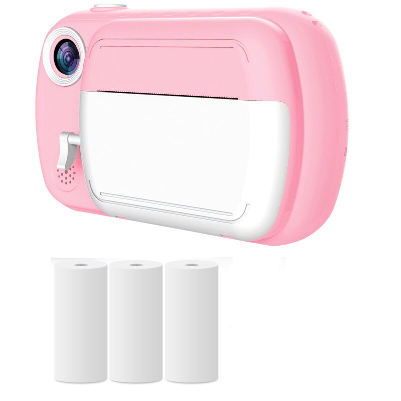 Children Digital Instant Print Photo HD 1080P Toys Camera Video Kid Toy With Thermal Paper Mini Camera for Children: Pink