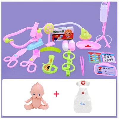 I bambini fingono di giocare a casa Set di giocattoli finta medico simulazione clinica apparecchi scatola di immagazzinaggio Design giocattoli educativi per bambini regalo: 19pcs 001 set