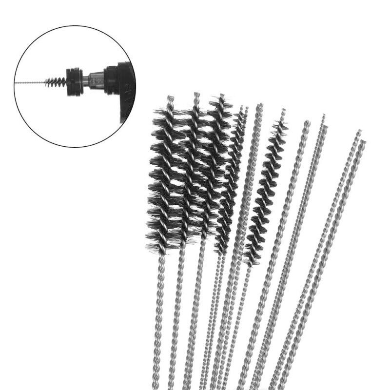 Carburetor Carbon Dirt Jet Cleaner Tool Kit 10x Cleaning Needles With 5x Brushes