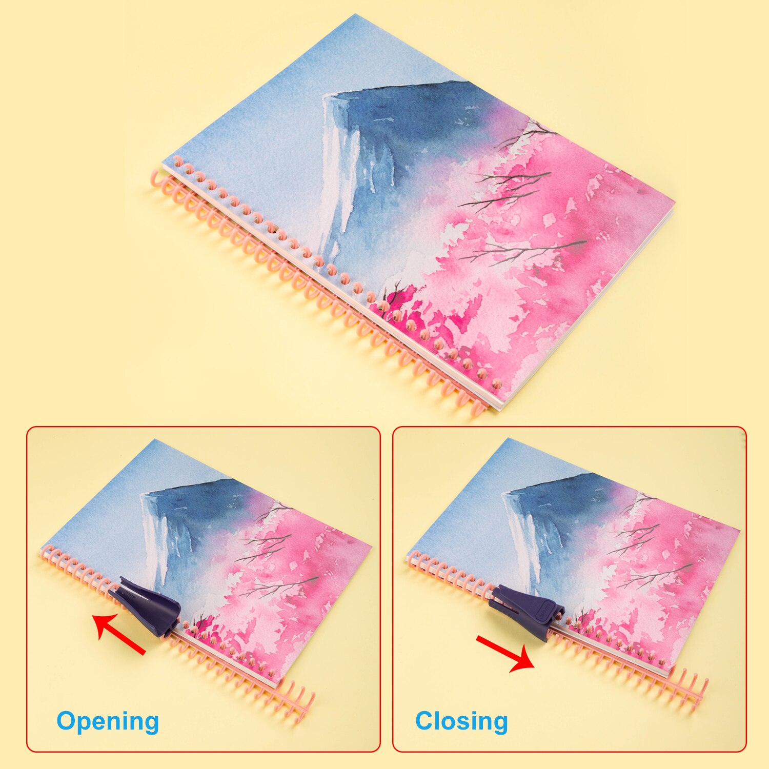 1pc Portable Plastic Binder Ring Opener Lightweight for Loose Leaf Binders Binding Spines Combs Opening and Closing For office