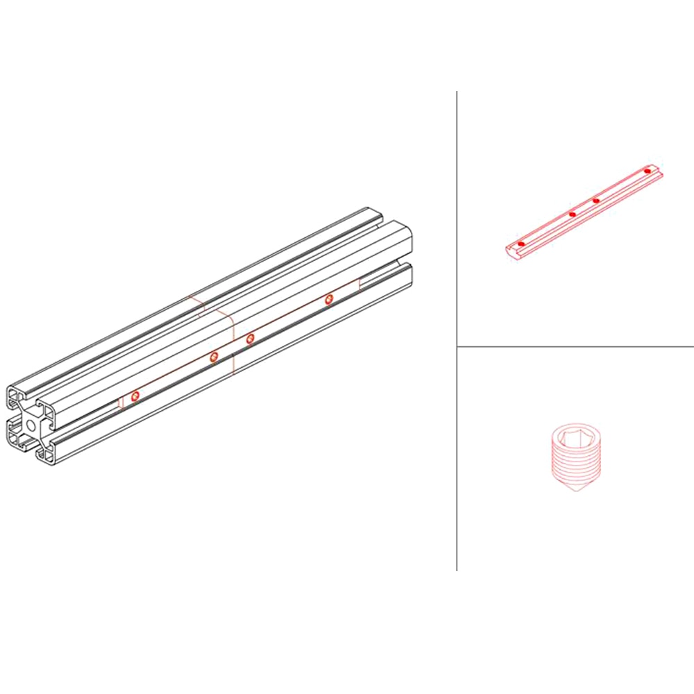 1pc lige stikforbindelsesbeslag med skruer til 20/30/40/45- serie eu standard aluminiumsprofil