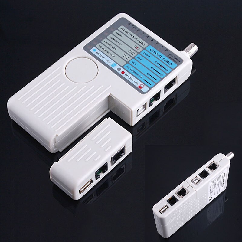 4-In-1 Netwerk Tester RJ11/RJ45/Usb/Bnc Coaxiale Kabel Tester