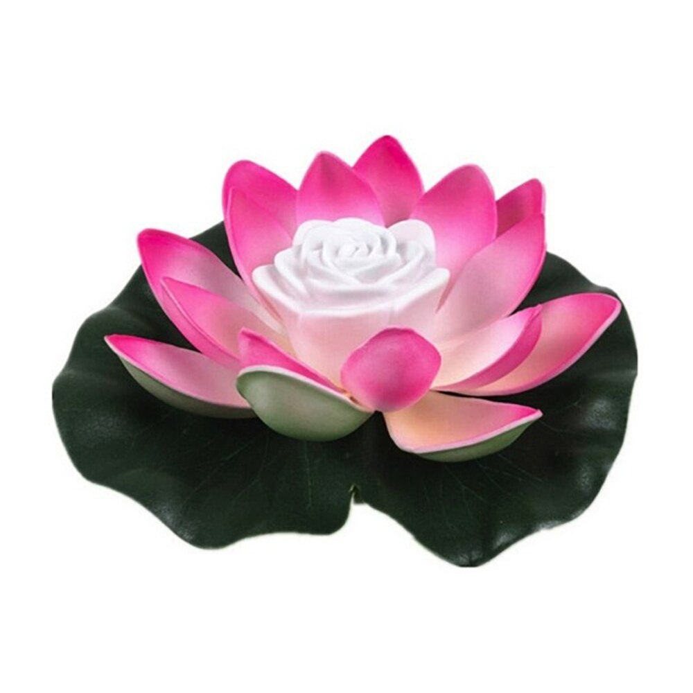 18Cm Led Lotusbloem Licht Batterij Aangedreven Drijvende Tuin Zwembad Lamp Landschap Decor Led Drijvende Lotus Licht: Pink