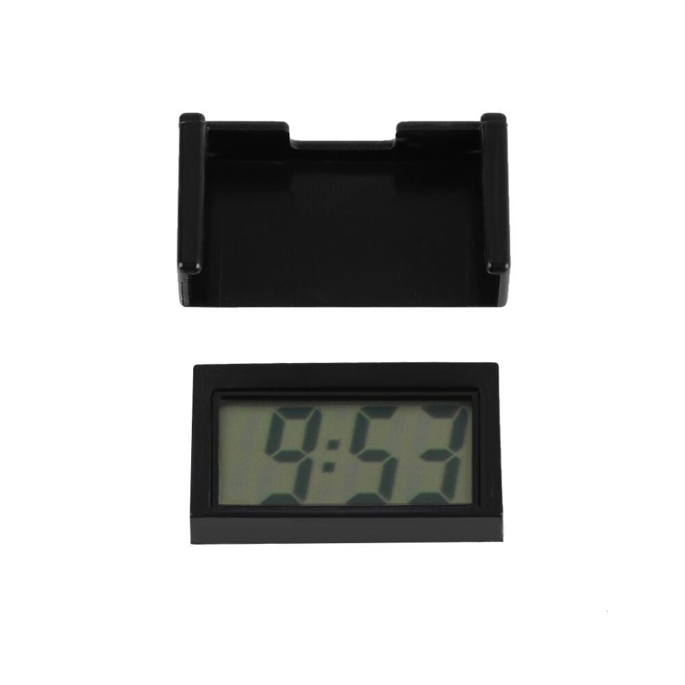 Interior Car Auto Desk Dashboard Digital calendar Clock Black LCD Screen Self-Adhesive Bracket Practical Car Accessories
