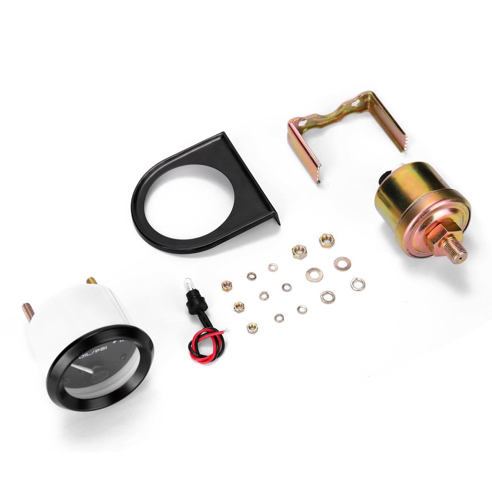 Auto Oliedrukmeter Inbouwen 52Mm Auto Olie Druk Instrument 0 ~ 100PSI Oliedrukmeter Met Sensoren