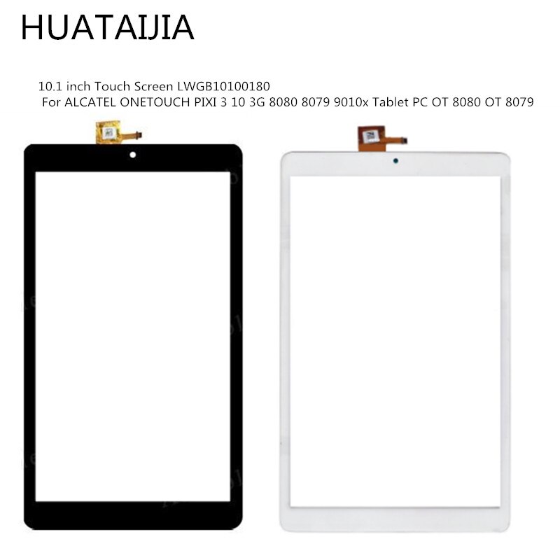 til alcatel onetouch pixi 3 10 3g 8080 8079 9010x tablett pc  ot 8080 ot 8079 10.1 tommers berøringsskjerm digitizer lwgb 10100180