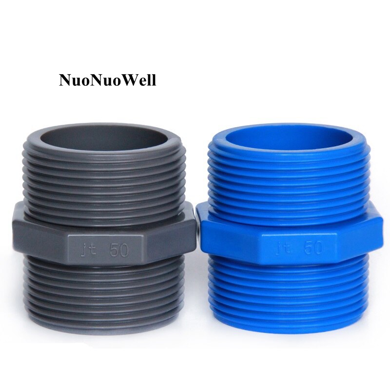 2pcs/lot 1/2"~2" Male Thread PVC Joints Garden Irrigation Water Pipe Connectors Equal Dia 20~63mm Aquarium Tank Tube Fittings