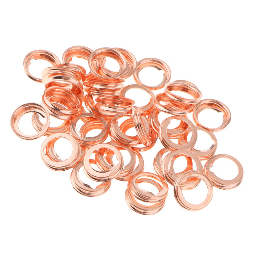 50 Stks/set M12 Koperen Motor Olieaftapplug Crush Pakking Ringen Seals Voor Nissan 1026JA00A