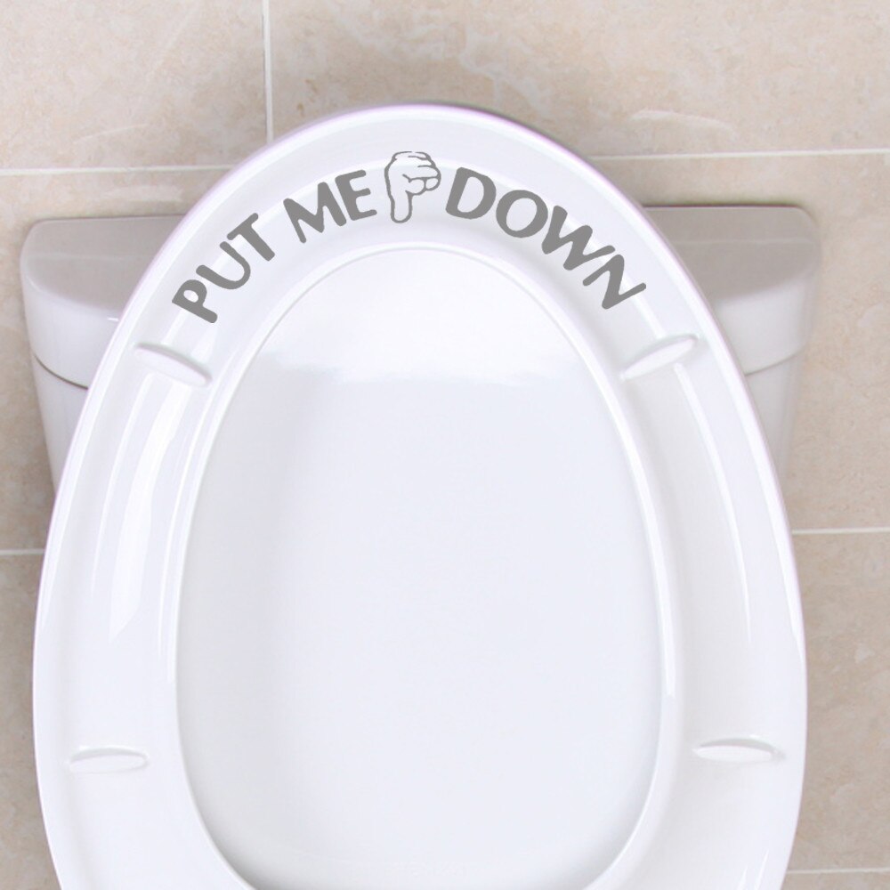 Muursticker Hand Decal Funny Badkamer Toilet Seat Muursticker Teken Voor Put Me Down Kamer Decoratie Adesivo De Parede
