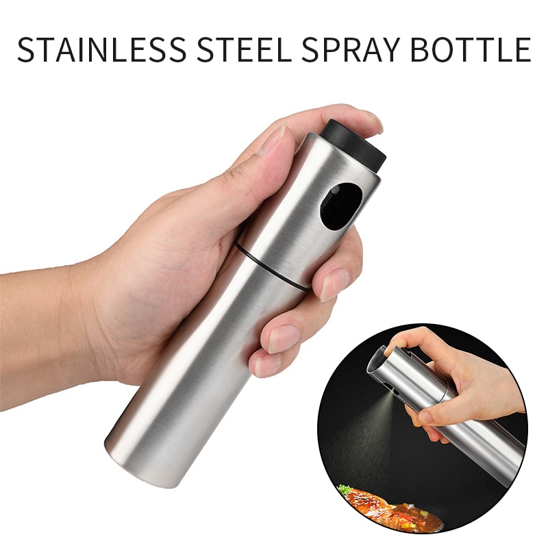 Kitchen Olive Oil Vinegar Sprayer Stainless Steel Oil Spray Bottle Pump Leak-proof BBQ Sprayer Oil Dispenser Kitchen Tool