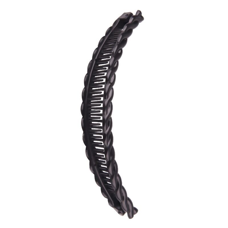 Peinetas tipo Banana para perezosos, accesorio de Accesorios para peinados de con pinza de Metal para el pelo, peine extensible para masaje de cabeza: Black