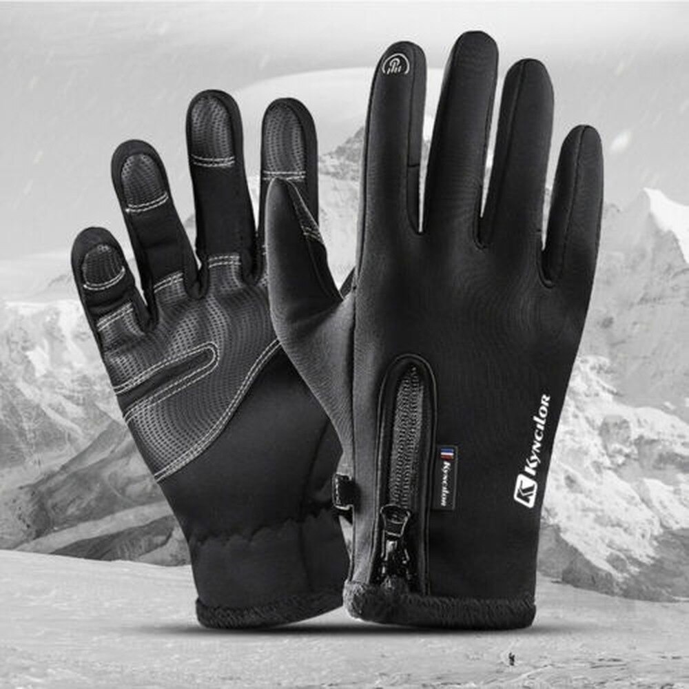 Unisex vinter fleece termisk varme touch screen handsker udendørs sport vindtæt ridning cykel motorcykel ski klatrehandsker