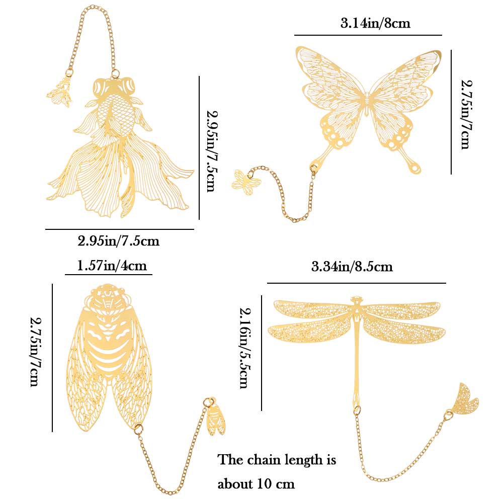 Retro Chinese Style Hollow Gold Metal Bookmark Maple Leaf Vein Fringed Pendant Apricot Leaf Bookmark Stationery
