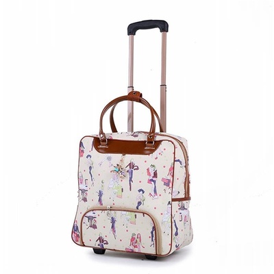 Kvinder rejser business boarding taske på hjul trolley tasker stor kapacitet rejse rullende bagage retro pige kuffert taske